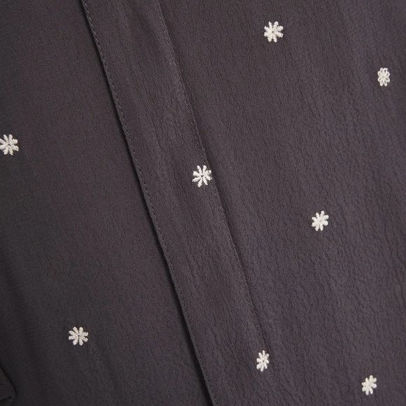 CHARLI Embroidered Crepe Wrap Dress in Gray Size 10 - Picture 12 of 15